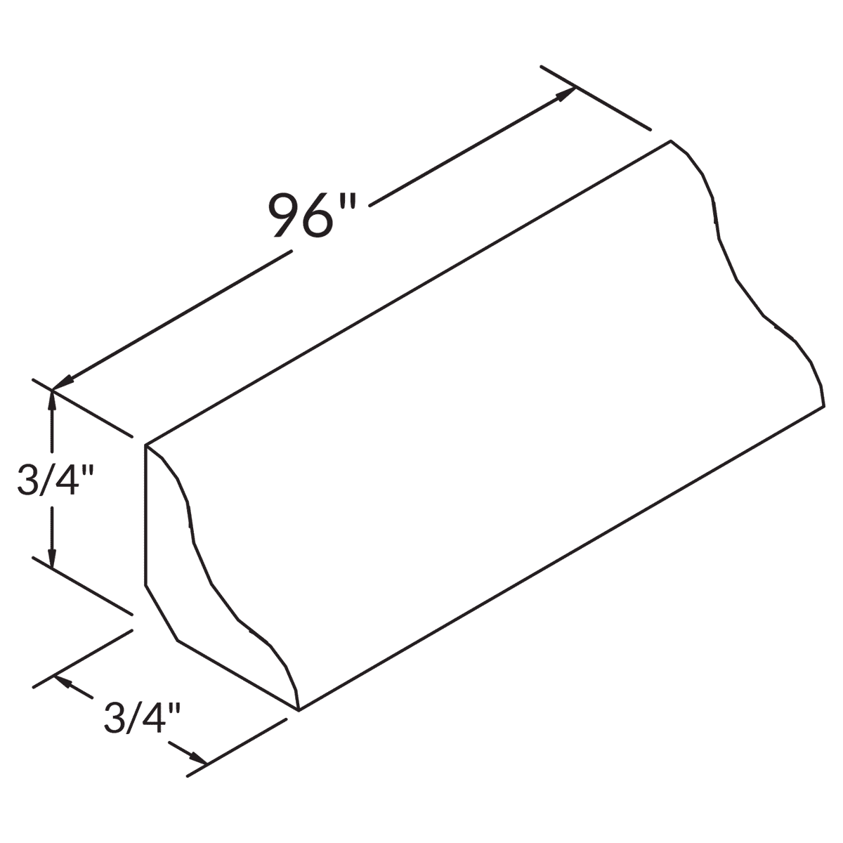 Cove Molding 3 4 X 3 4 X 96 For White Shaker Cabinetry