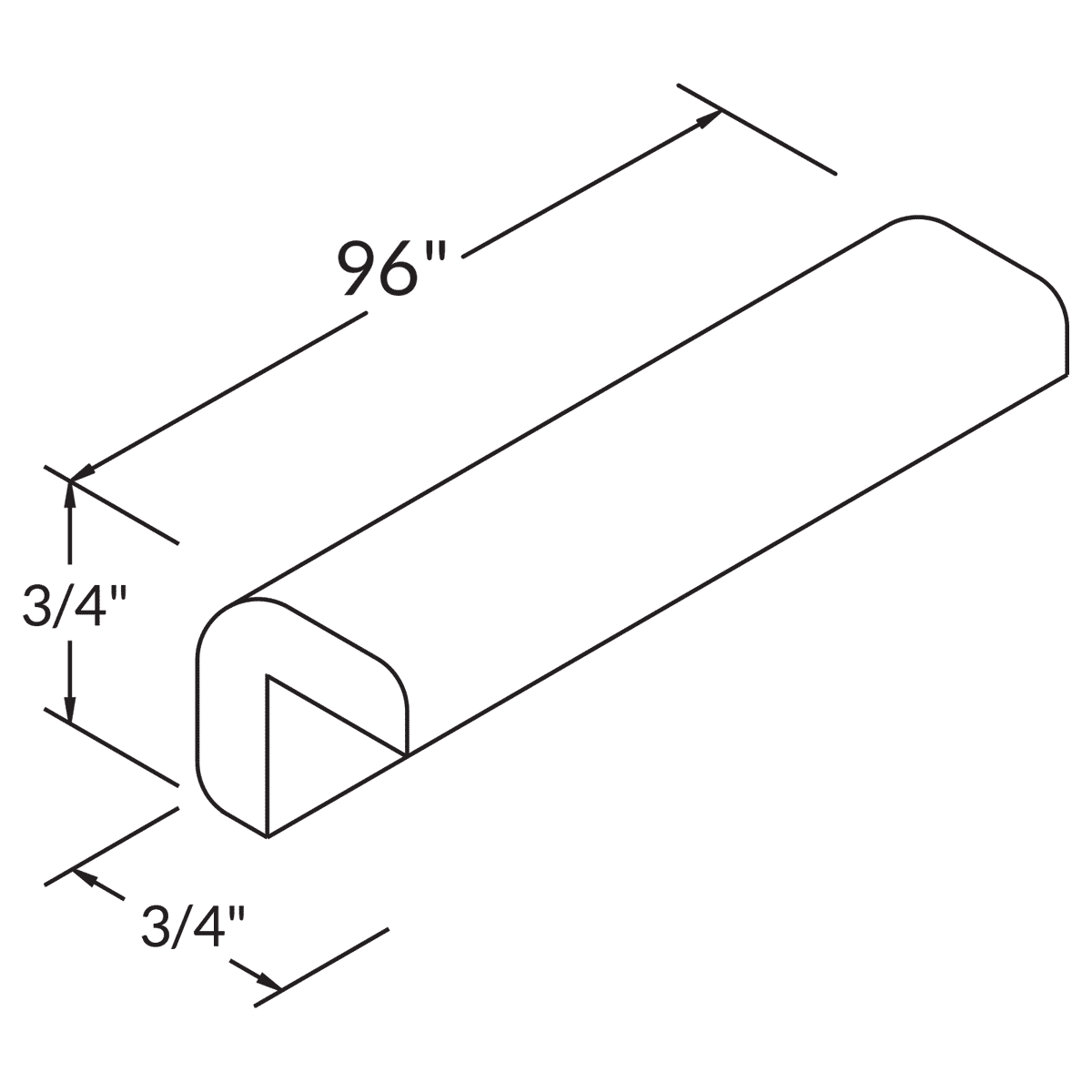 Outside Corner Molding 3 4 X 3 4 X 96 For White Shaker Cabinetry