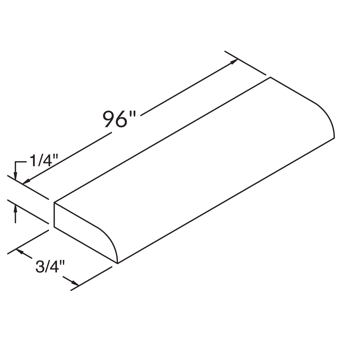 Scribe Molding 1 4 X 3 4 X 96 For White Shaker Cabinetry