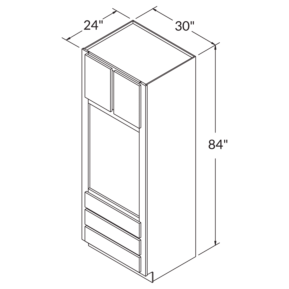 Oven Universal 84 By 30 Wide White Shaker Cabinet