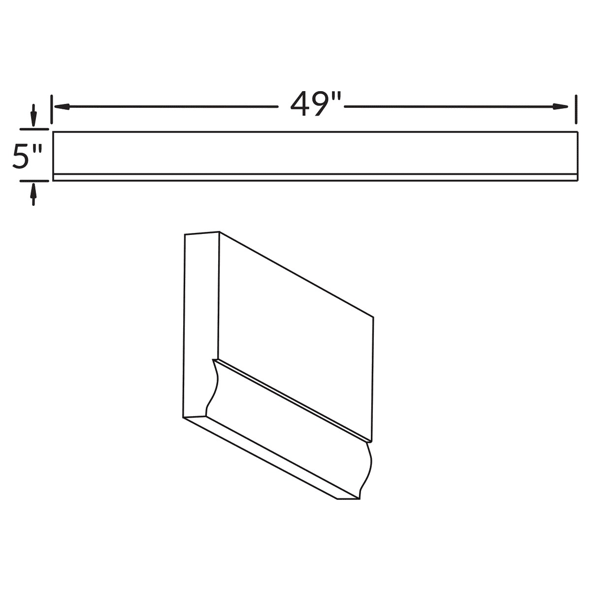 Straight Valance 5 X 49 For White Shaker Cabinetry