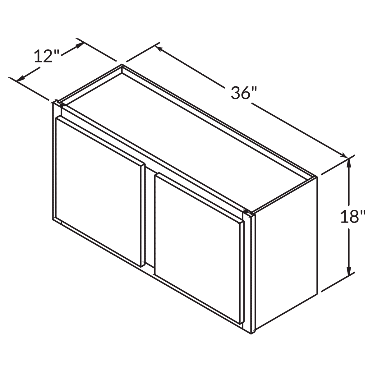 Double Door Wall 18 By 36 Wide White Shaker Cabinet